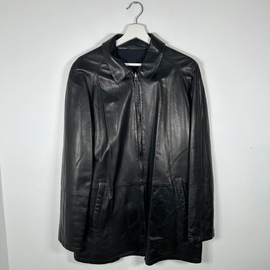 Salvatore Ferragamo Reverisble Long Leather Jacket Size 48