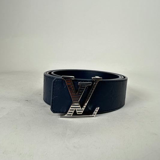 Louis Vuitton Navy Monogram Shadow 40MM Belt Size 95