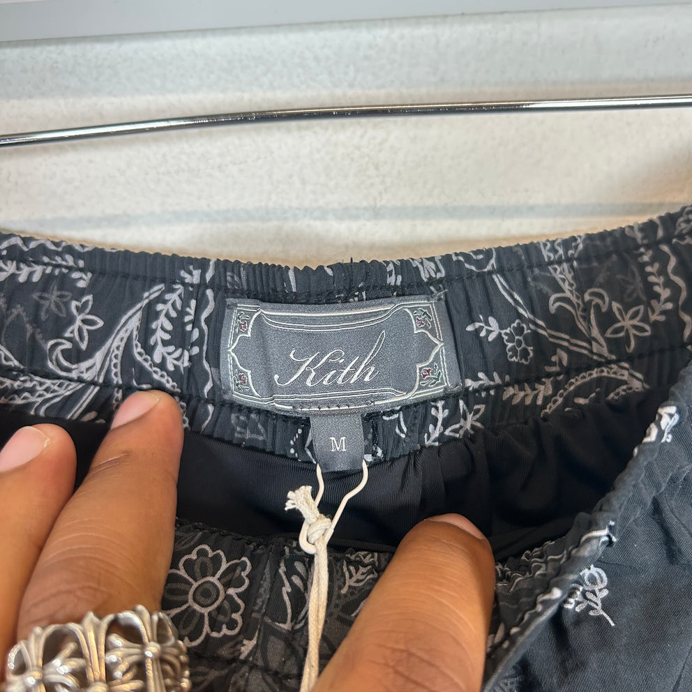 Kith Black Bandana Ashton Swim Short Size M
