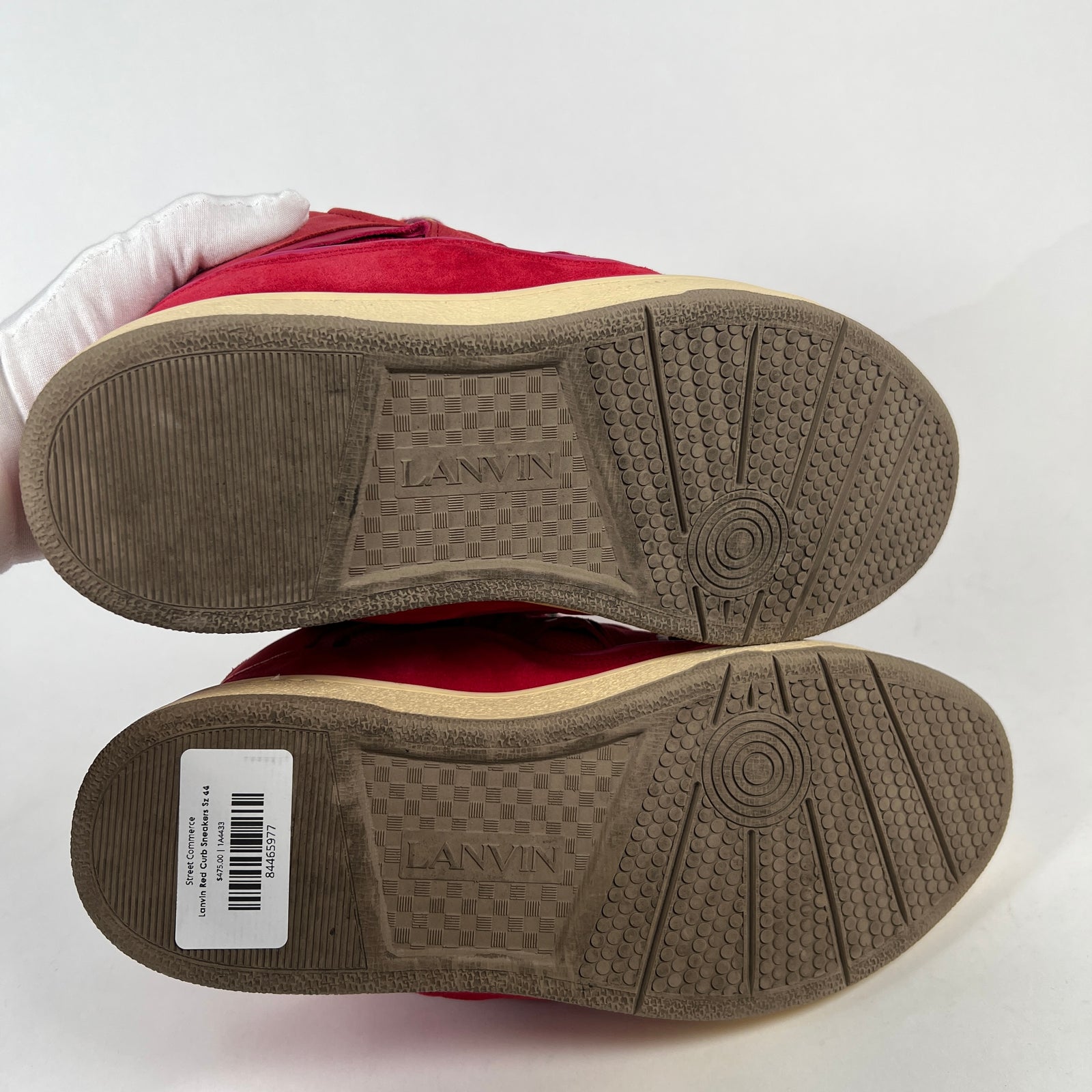 Lanvin Red Curb Sneakers Sz 44