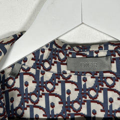 Dior Oblique Monogram Silk Button Up Shirt Size 38