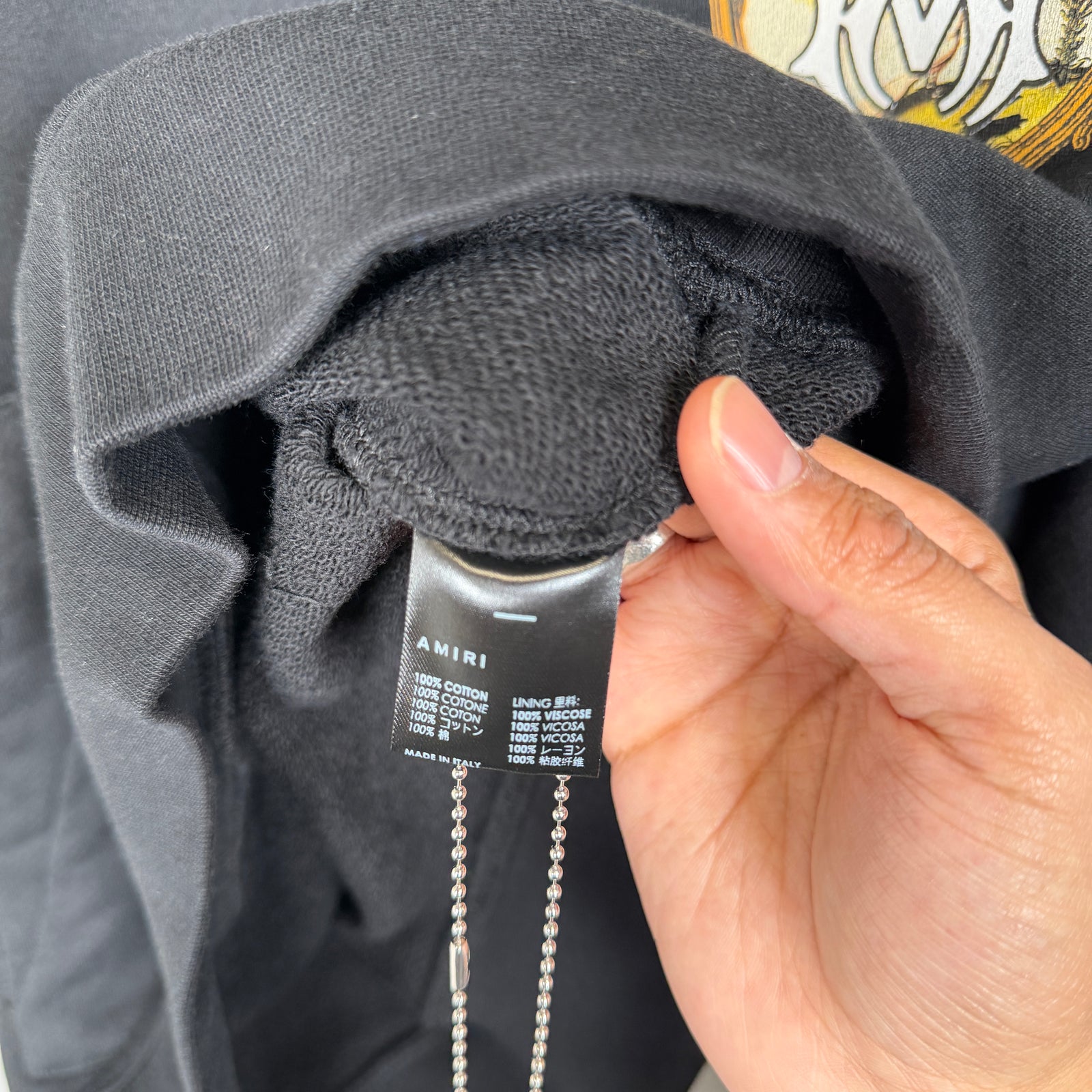 Amiri Black Landscape Frame Hoodie Size L