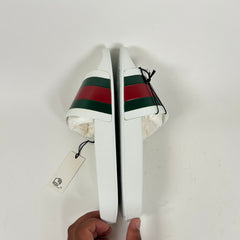 Gucci White Slides Size GG 10