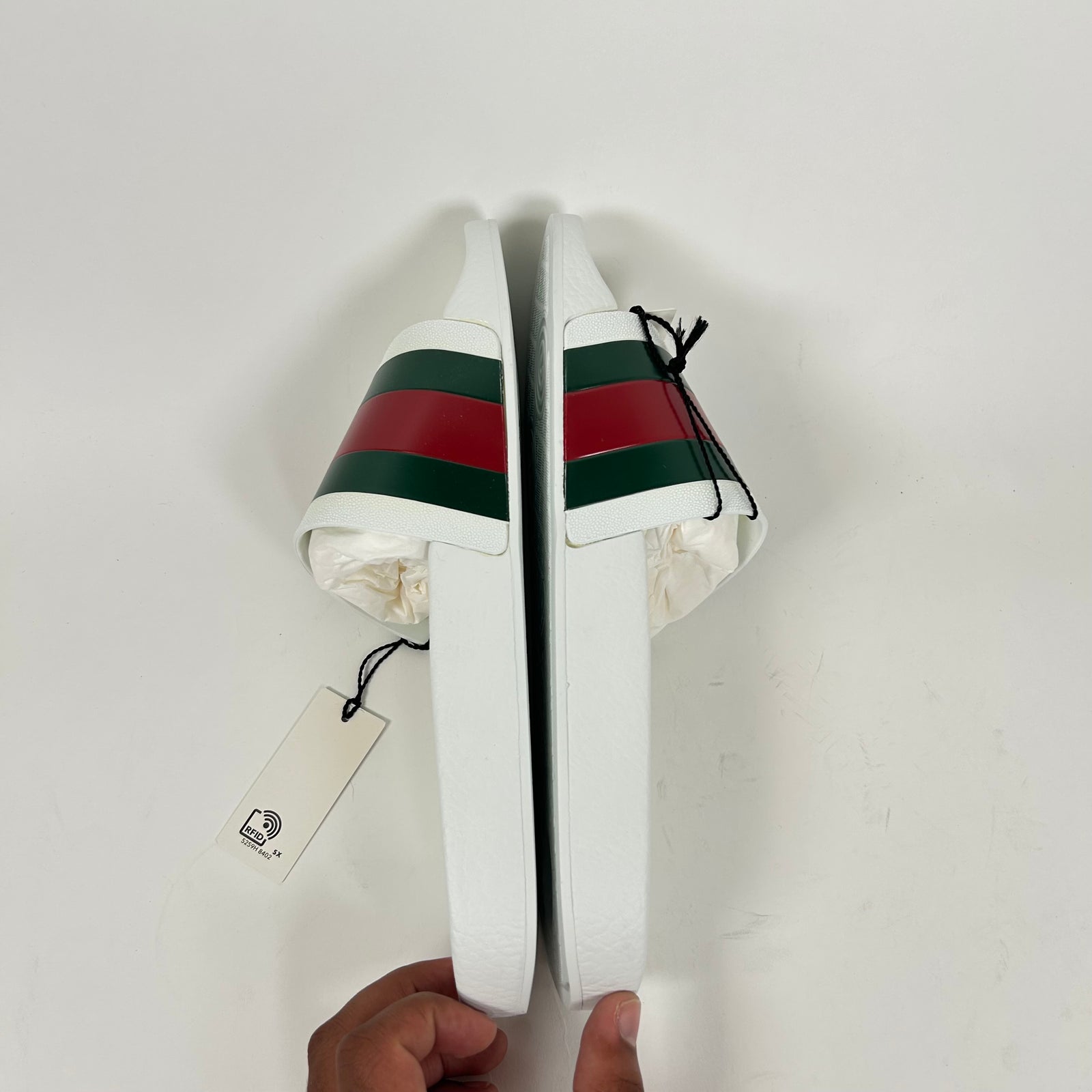Gucci White Slides Size GG 10