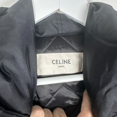 Celine Black Nylon Varsity Hooded Jacket Size L