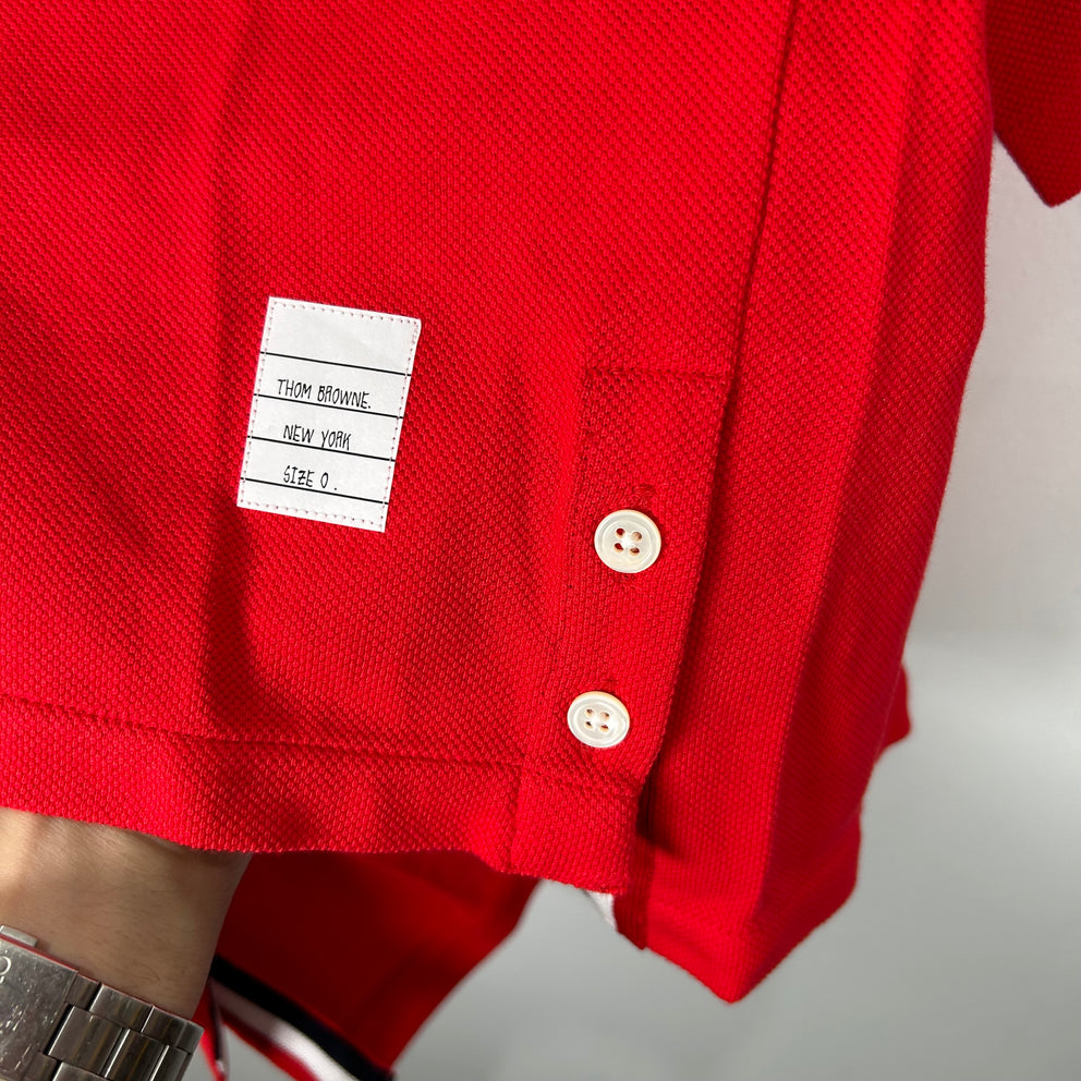 Thom Browne 1/4 Stripe Polo Size XS