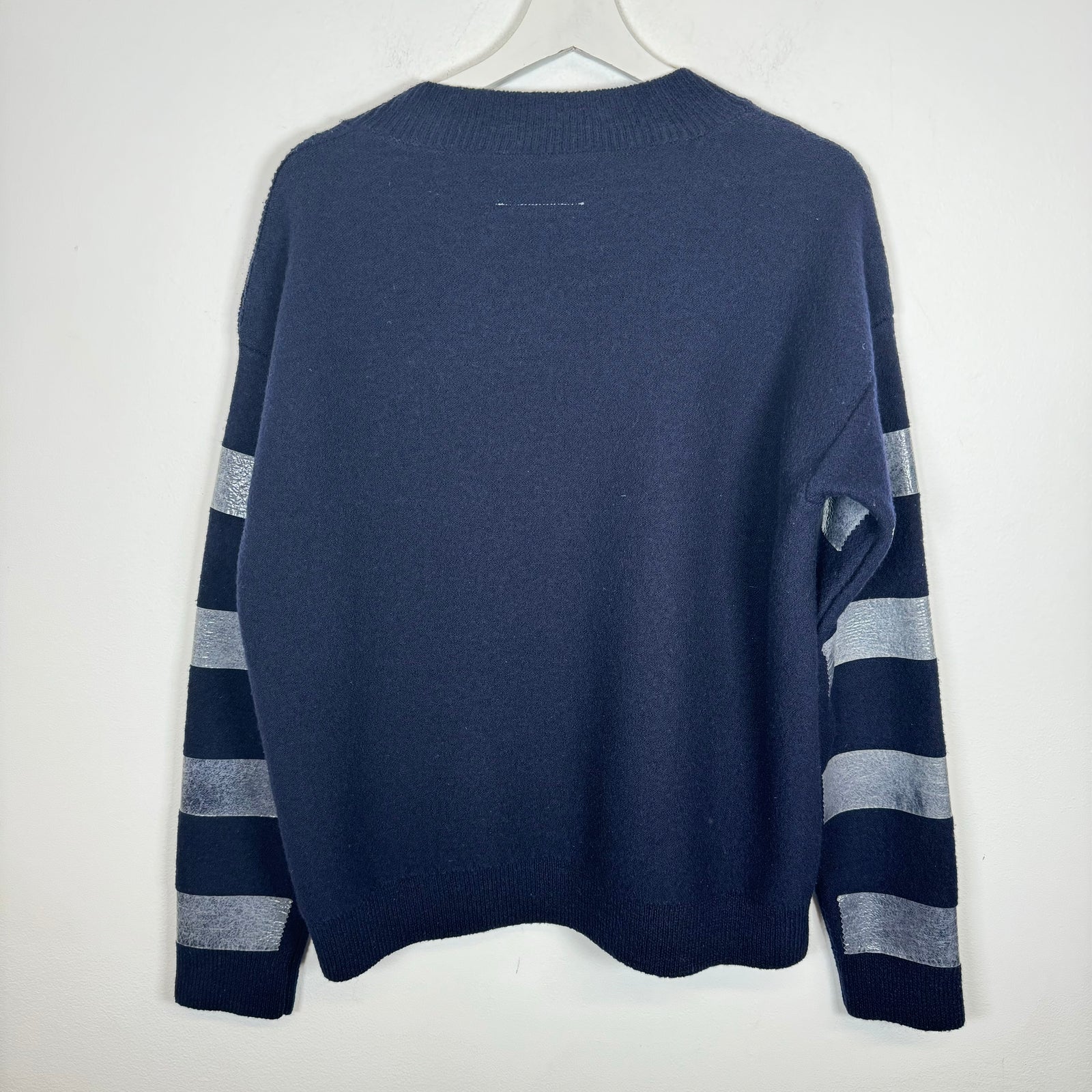 MM6 Maison Margiela Navy Striped Tape Sweater Size M