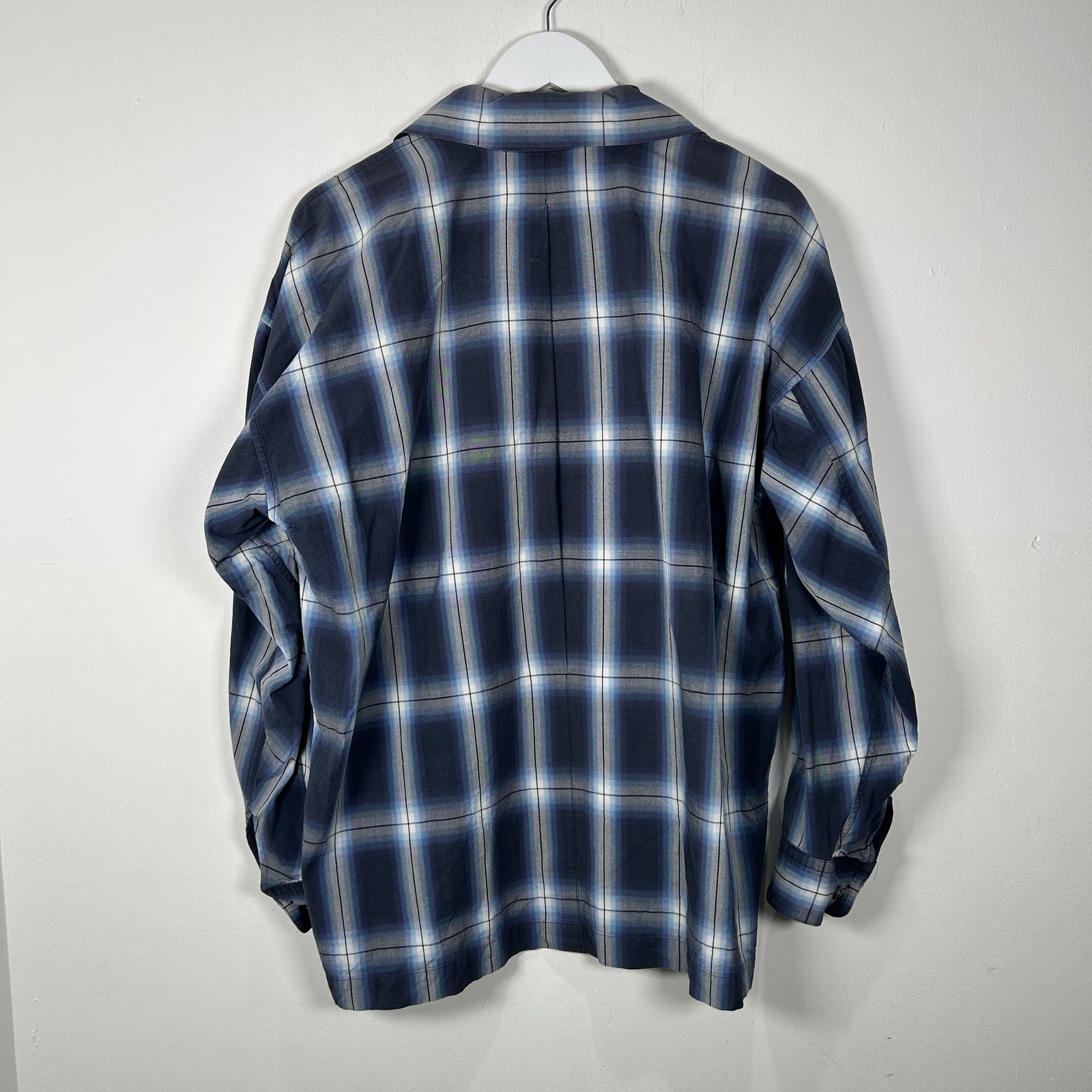 Issey Miyake Blue Plaid Button Up Shirt Size L