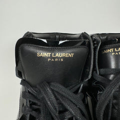 Saint Laurent Black Patent Leather SL/10H Sneakers Size 45
