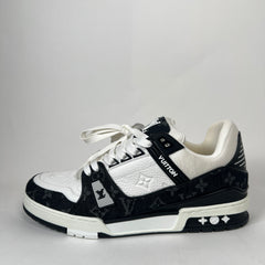 Louis Vuitton Black Noir Denim Monogram Trainer Size LV 9