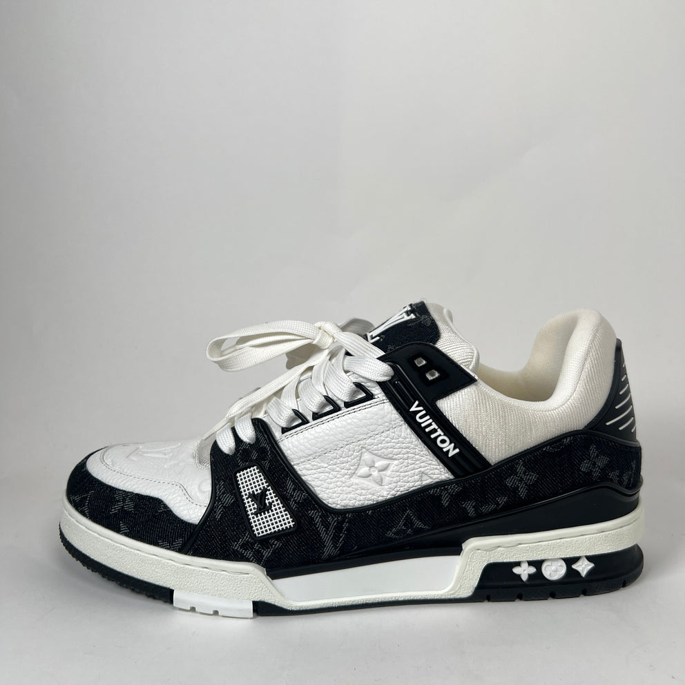 Louis Vuitton Black Noir Denim Monogram Trainer Size LV 9