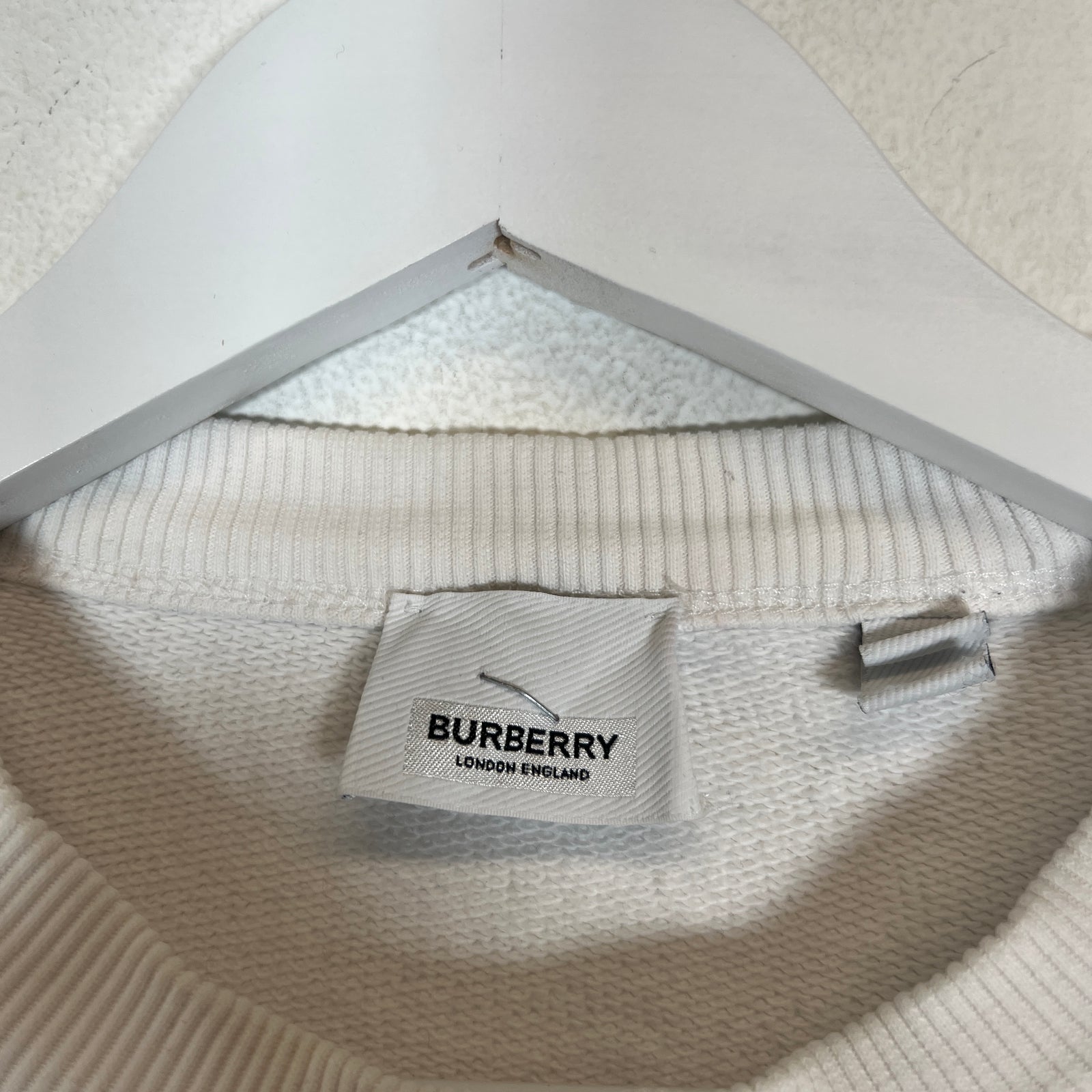 Burberry White Logo Sweater Size L