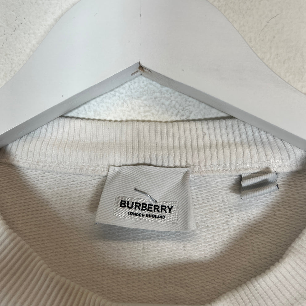 Burberry White Logo Sweater Size L