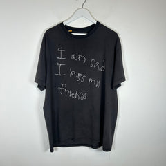 Gallery Dept Black "I Miss My Friends" T-shirt Size L