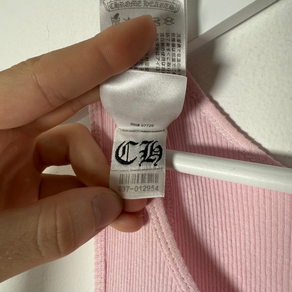 Chrome Hearts Pink T-Bar Tank-Top Size M