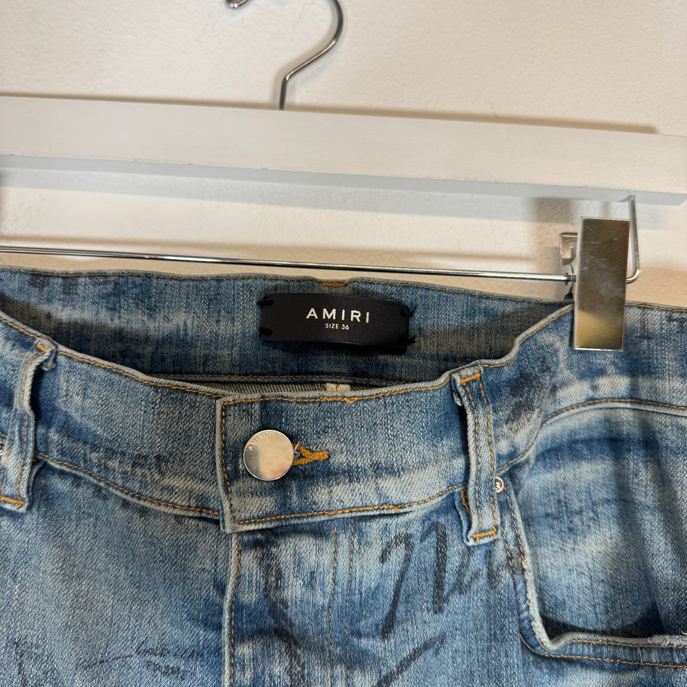 Amiri Lightwash Military Stencil Jeans Size 36