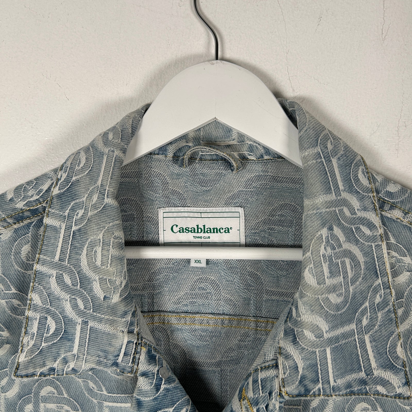 Casablanca Monogram Lightwash Denim Jacket Size XXL