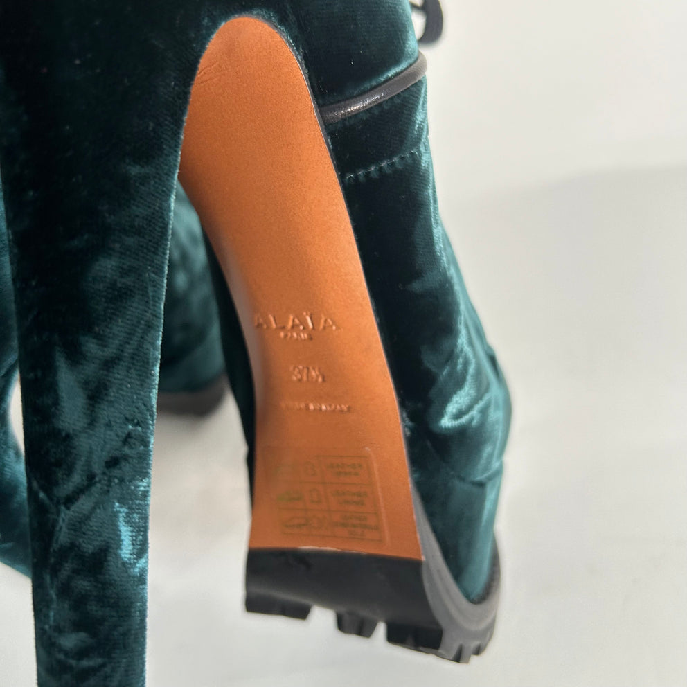 Alaïa Velvet Pump Boots Size 37.5