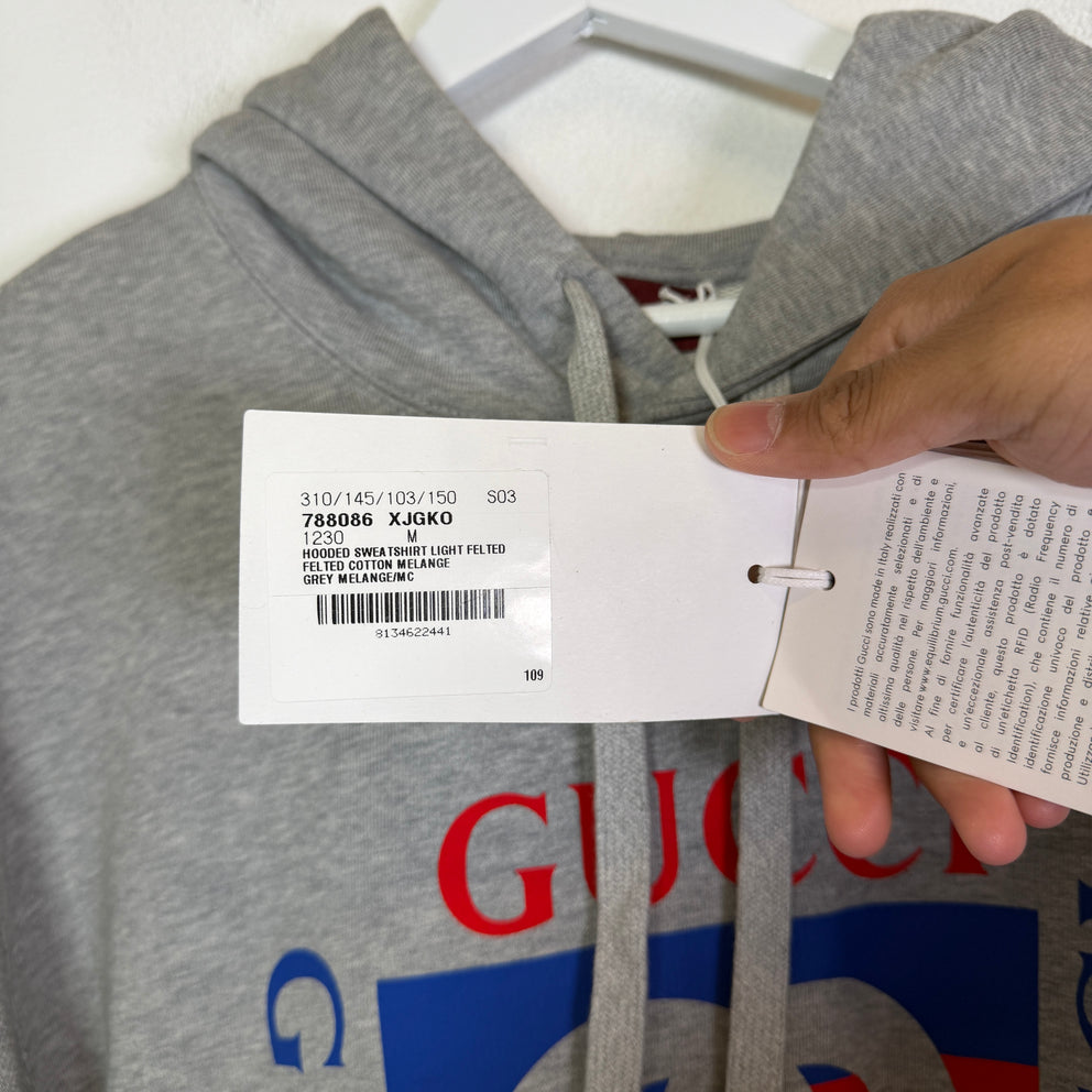 Gucci Grey/Blue Interlocking G Hoodie