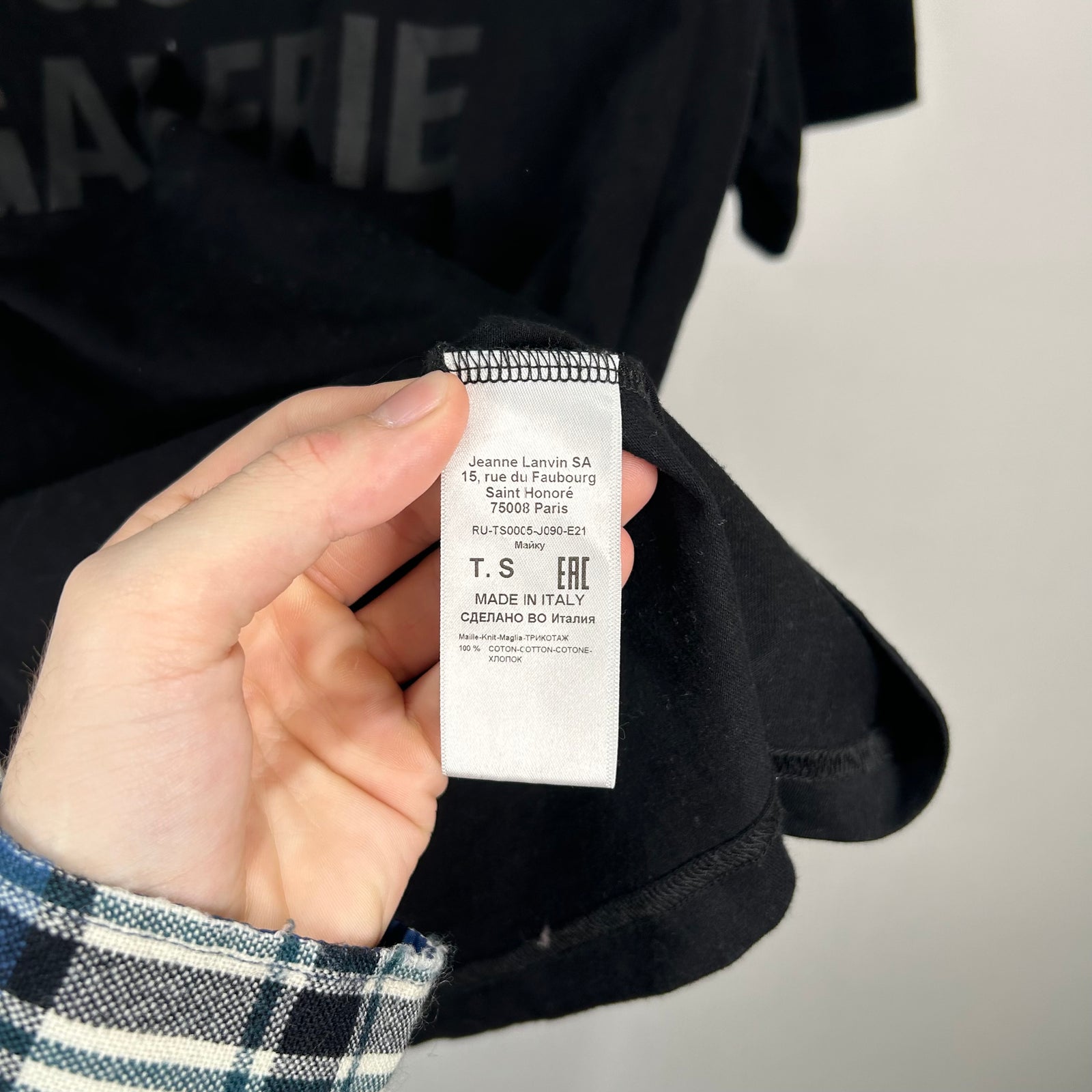 Lanvin x Gallery Dept. Black Logo T-Shirt Size S