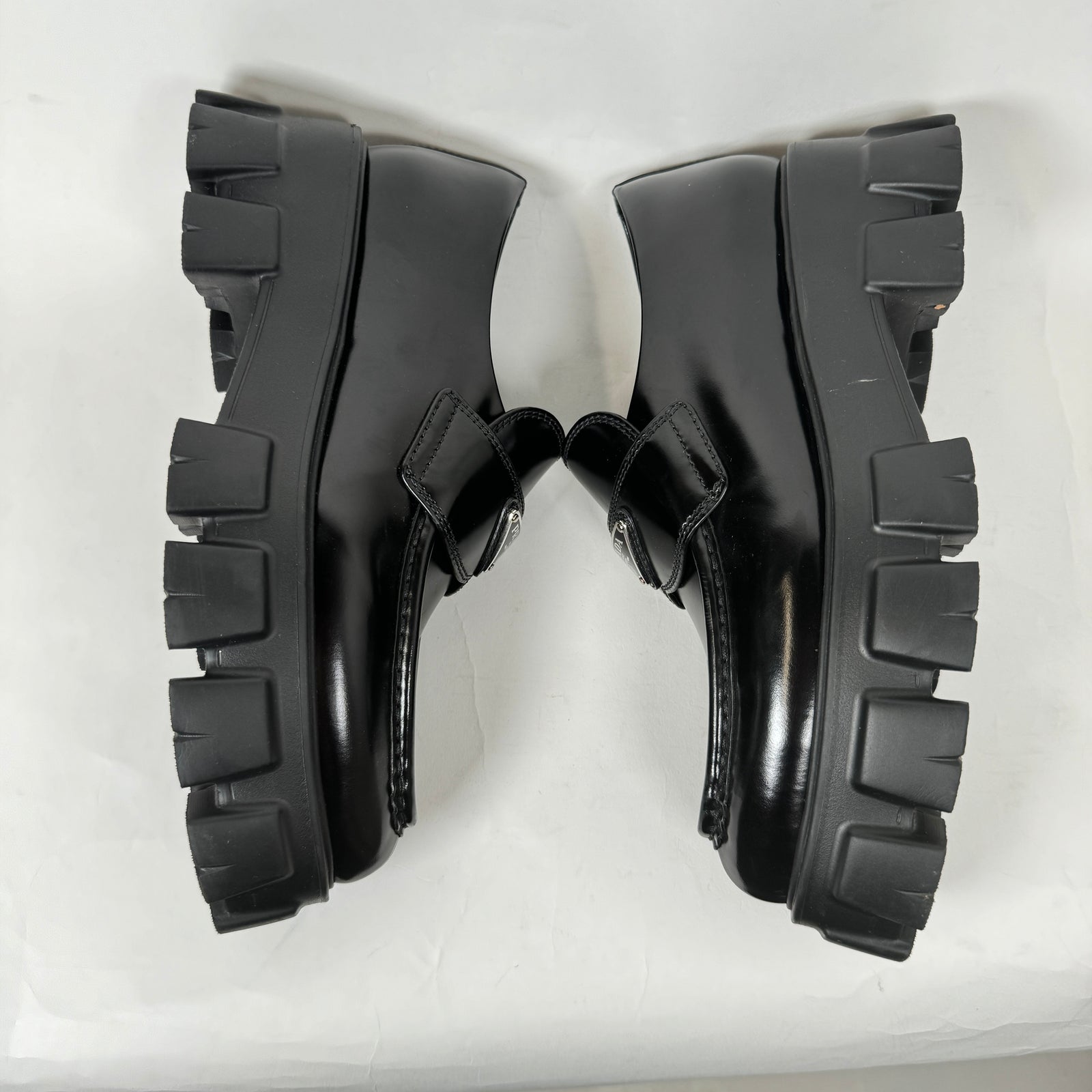 Prada Black Pointy Monolith Loafer Size 37.5