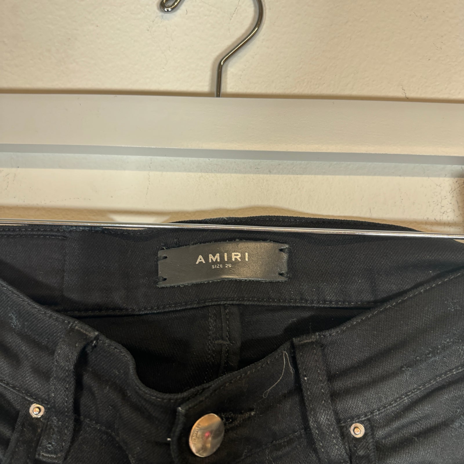 Amiri Black Zebra Print Jeans Size 29