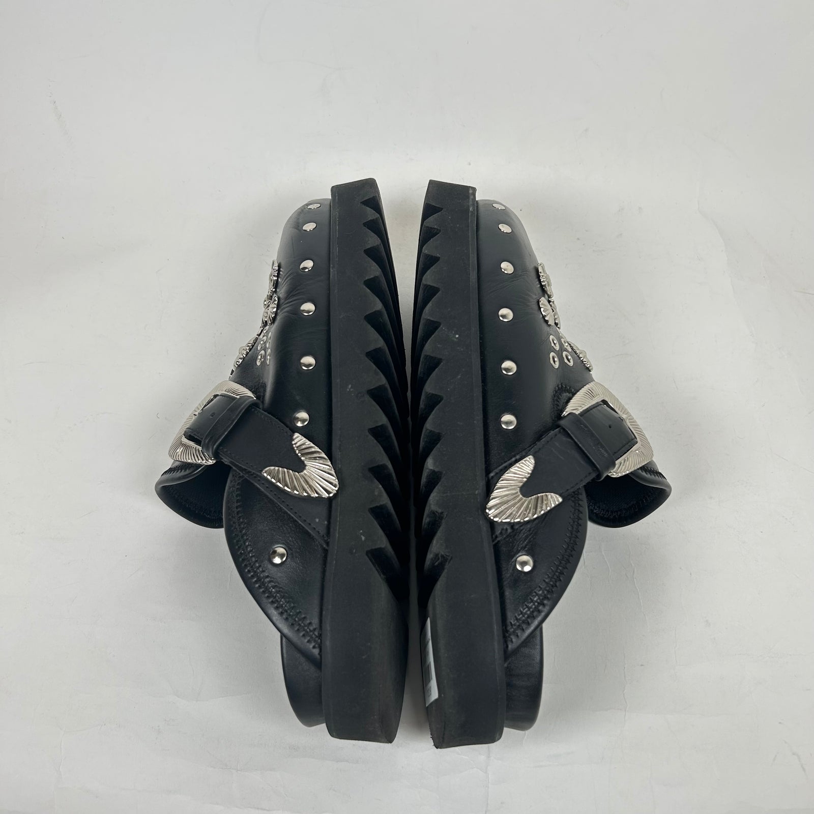 Toga Virilis Black Metal Sabot Loafer Size 43
