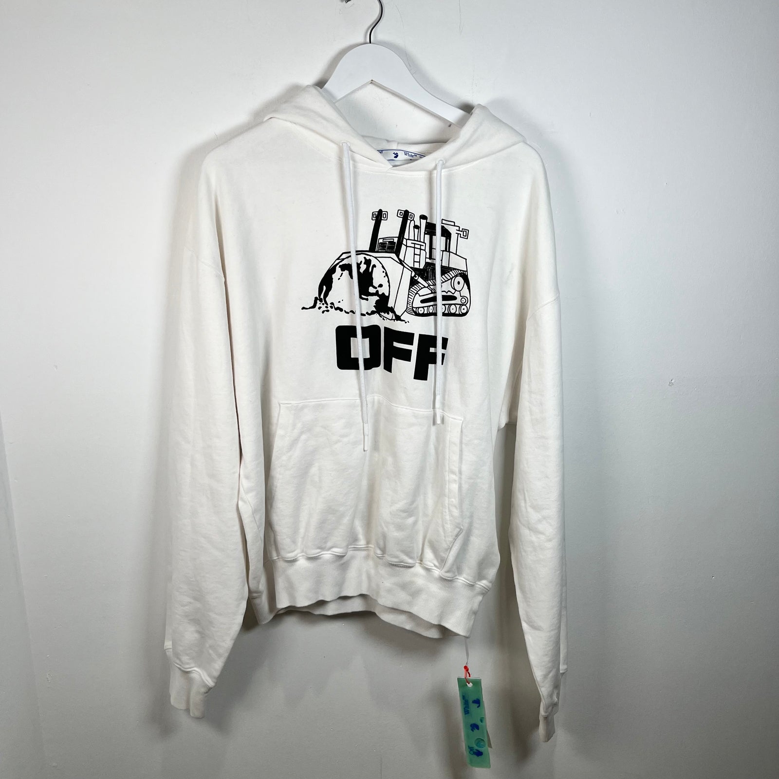 Off White Construction Graphic Hoodie Size XL
