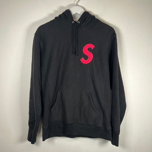 Supreme Black/Pink S Logo Hoodie Size M