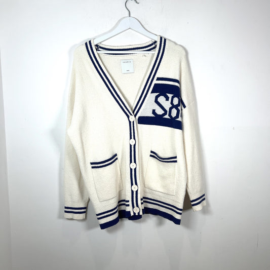Sandro S84 Logo Button-Up Sweater