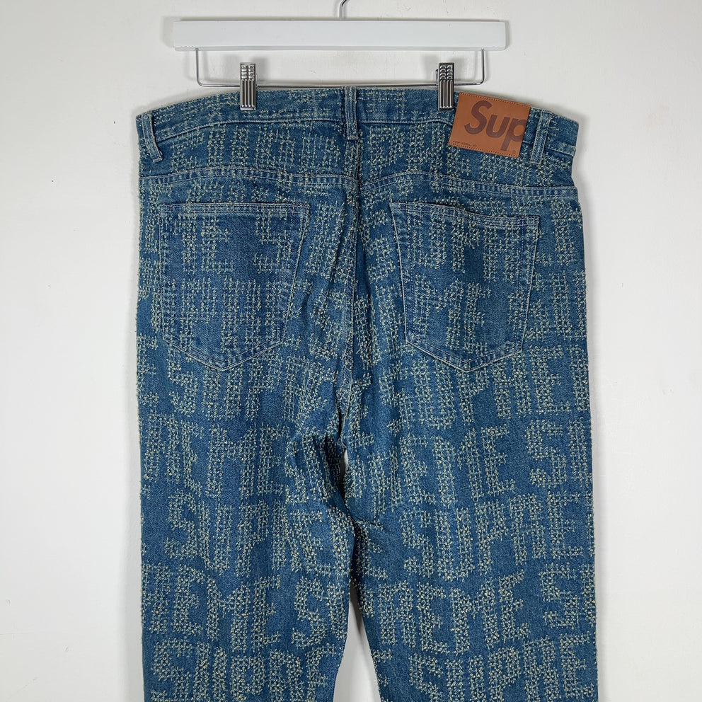 Supreme Woven Logo Denim Jeans