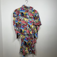 Balenciaga Jacquard Logo Silk Mini Dress