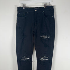 Amiri MX1 White/Black Bandana Jeans
