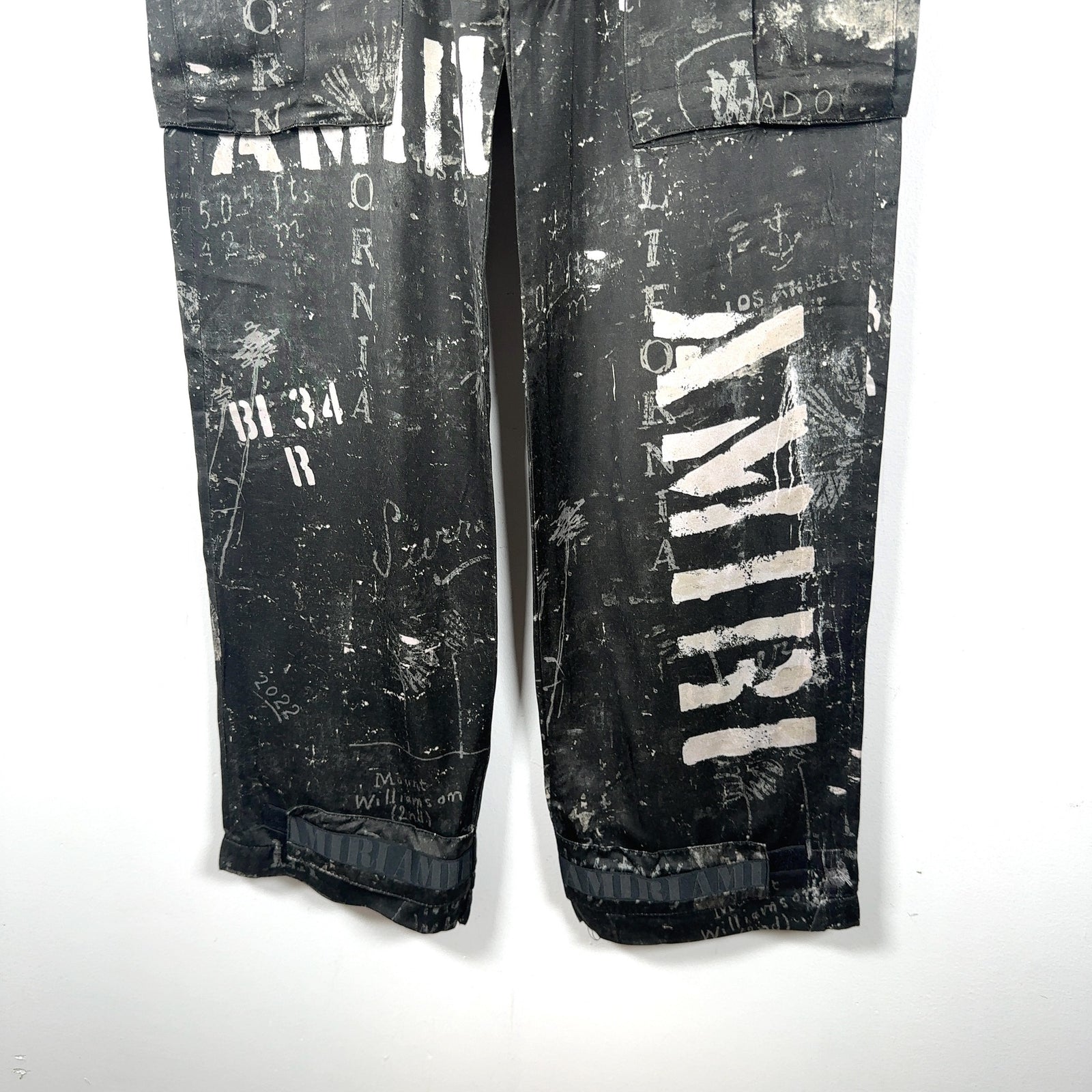 Amiri Army Stencil Silk Pants