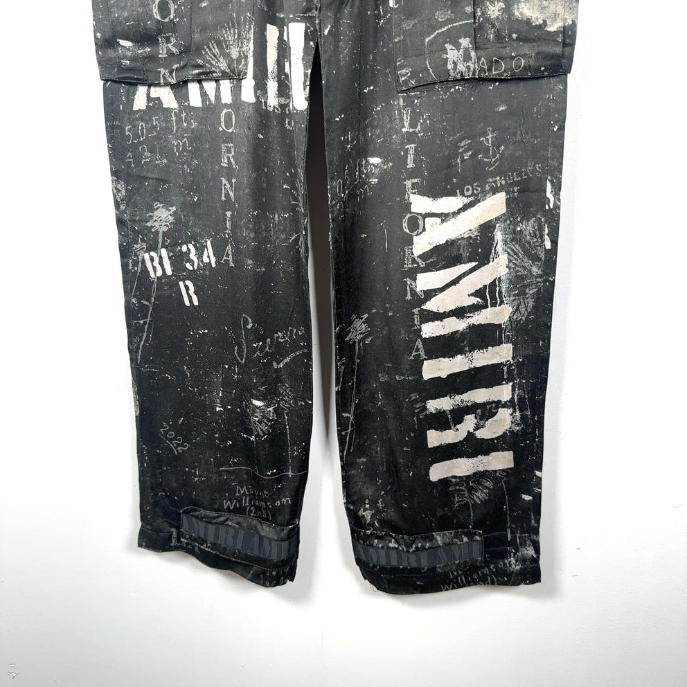 Amiri Army Stencil Silk Pants