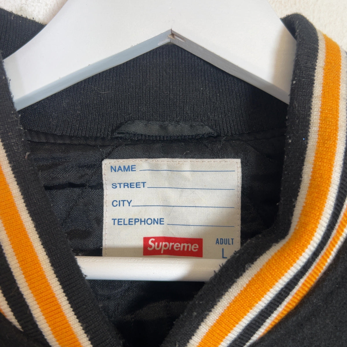 Supreme x Chito FW18 Bone Varsity Jacket