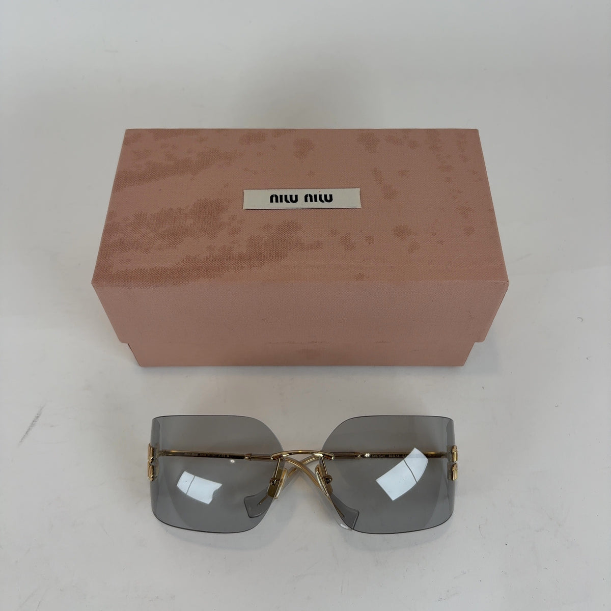Miu Miu Wraparound Logo Sunglasses
