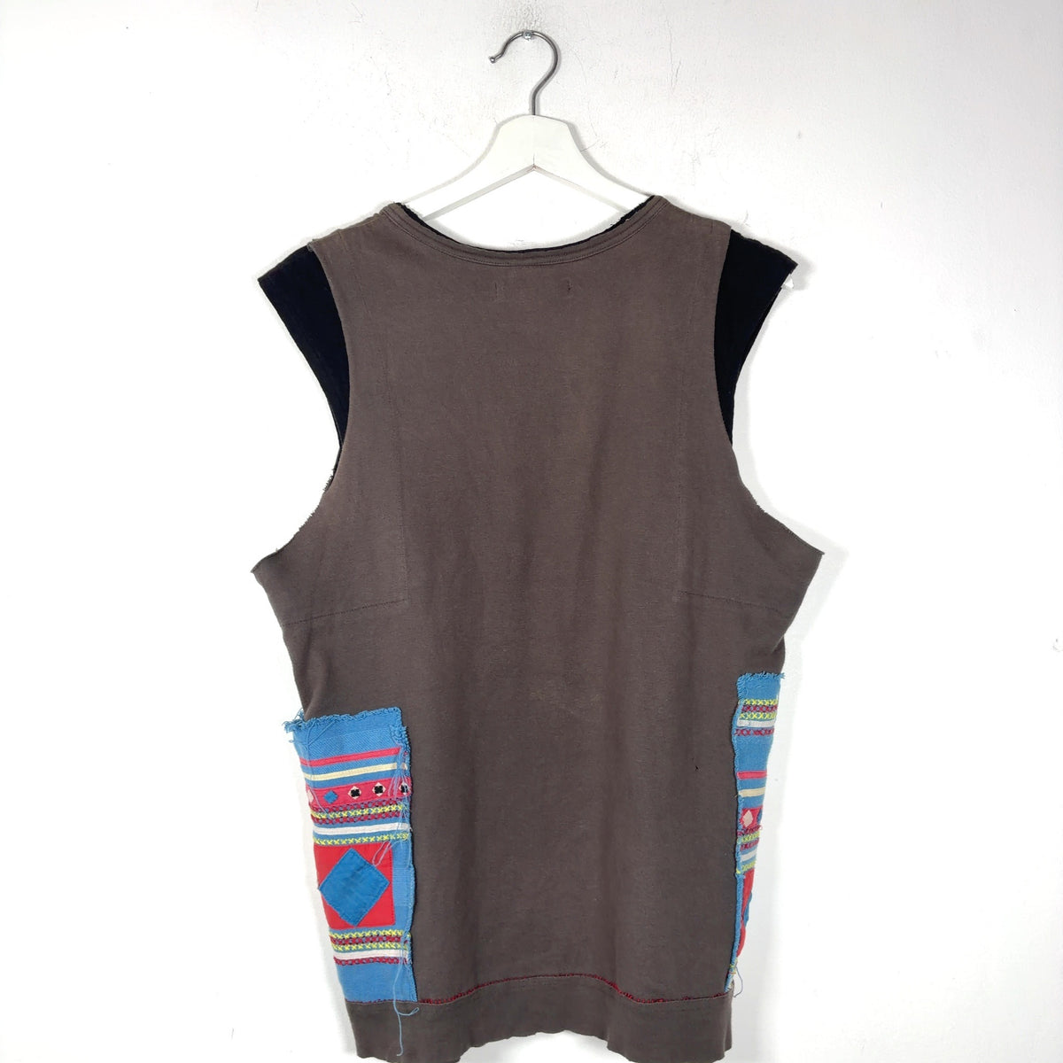 Undercover SS03 Scab Afghan Patch Hmong Ethnic Embroidered Sleeveless T-Shirt