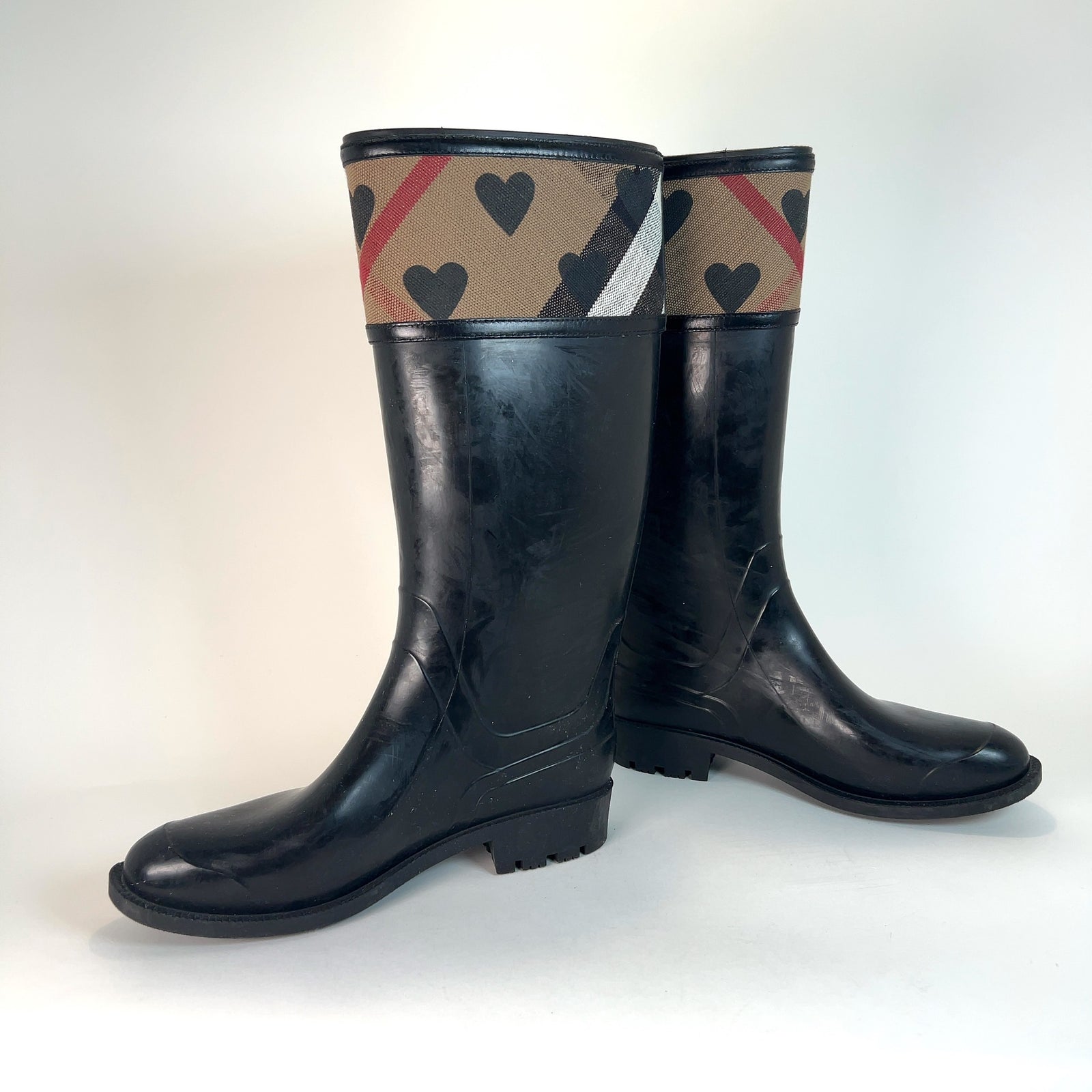 Burberry Canvas Heart Rain Boots