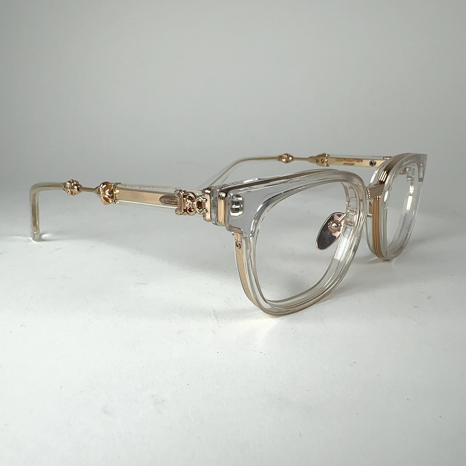 Chrome Hearts 'Duck Butter' Gold/Clear Frame Glasses