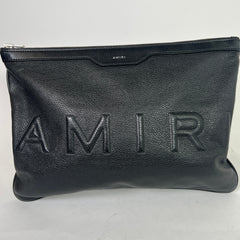 Amiri Pebbled Leather Embossed Pouch