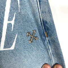 Off-White Striped Net Logo Jeans