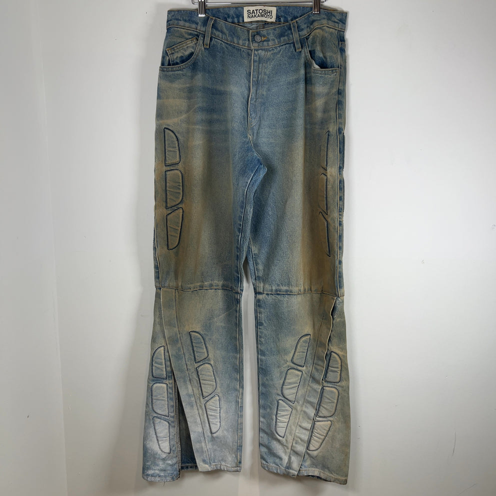 Satoshi Nakamoto Enduro Padded Distressed Lightwash Jeans