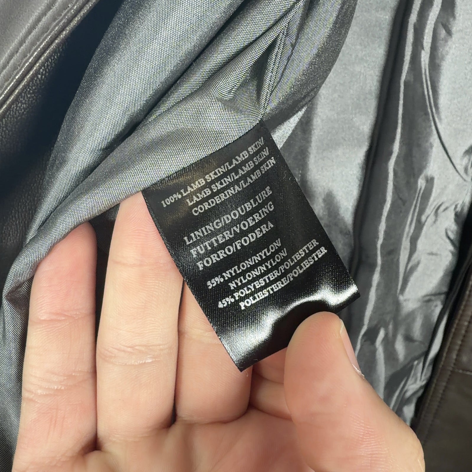 Armani Collezioni Water Repellent Lambskin Leather Trench Coat