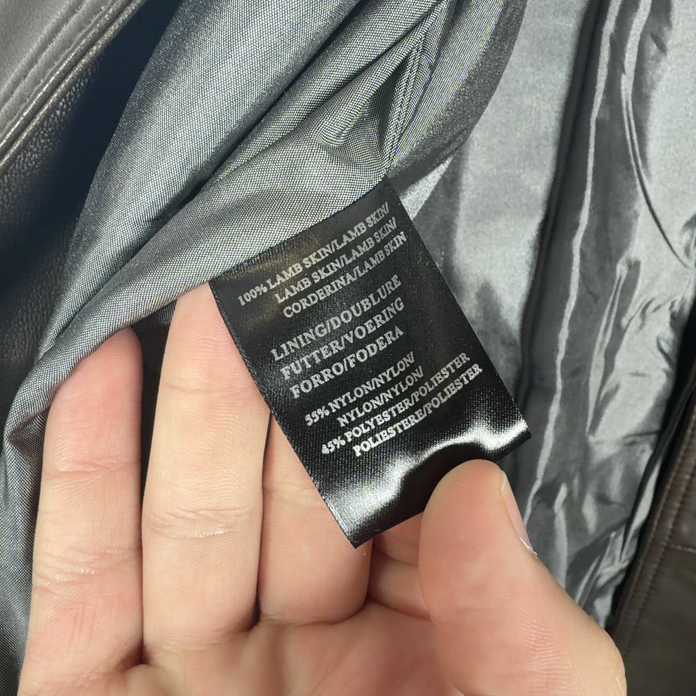 Armani Collezioni Water Repellent Lambskin Leather Trench Coat