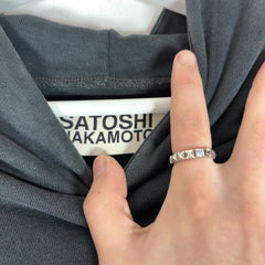 Satoshi Nakamoto Studded Logo Leather Patch Hoodie
