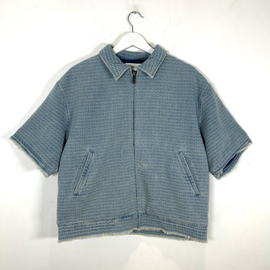 Honor The Gift Cross Stitch Zip Up Shortsleeve Denim Jacket
