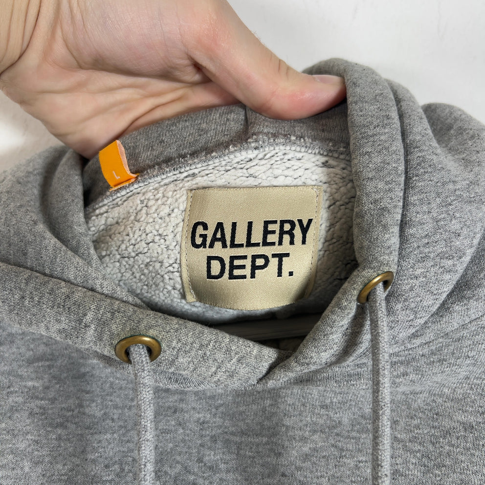 Gallery Dept Spell Out Logo Grey Hoodie