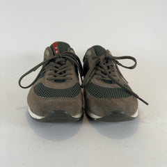 Prada Olive Mesh Lowtop Sneakers