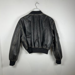 Acne Studios Aged Leather Bomber Jacket